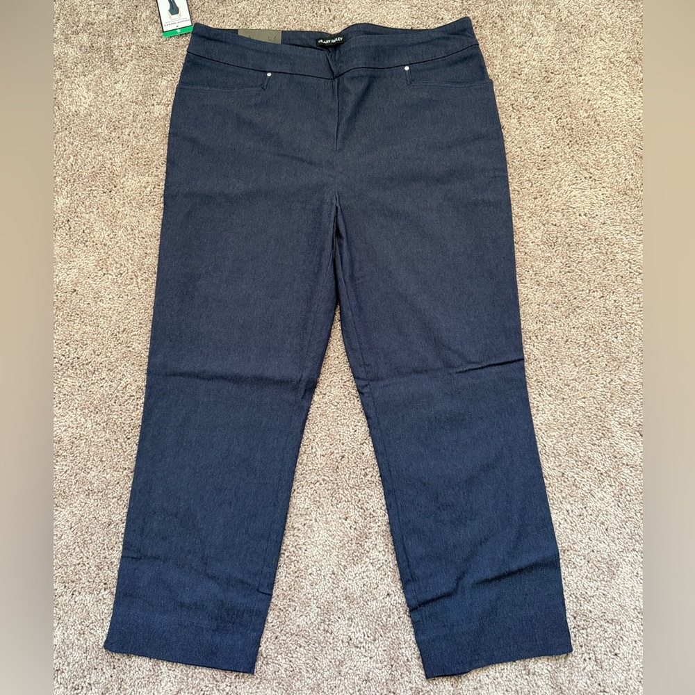 Hilary Radley Navy Slim Leg Trousers